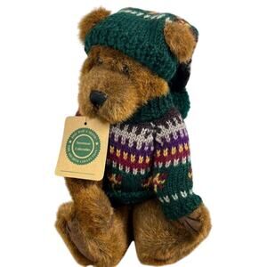 Boyds Bears Plush Bear 11" Knitted Sweater Beanie 1997 Waitsfield 94853 Bearwear